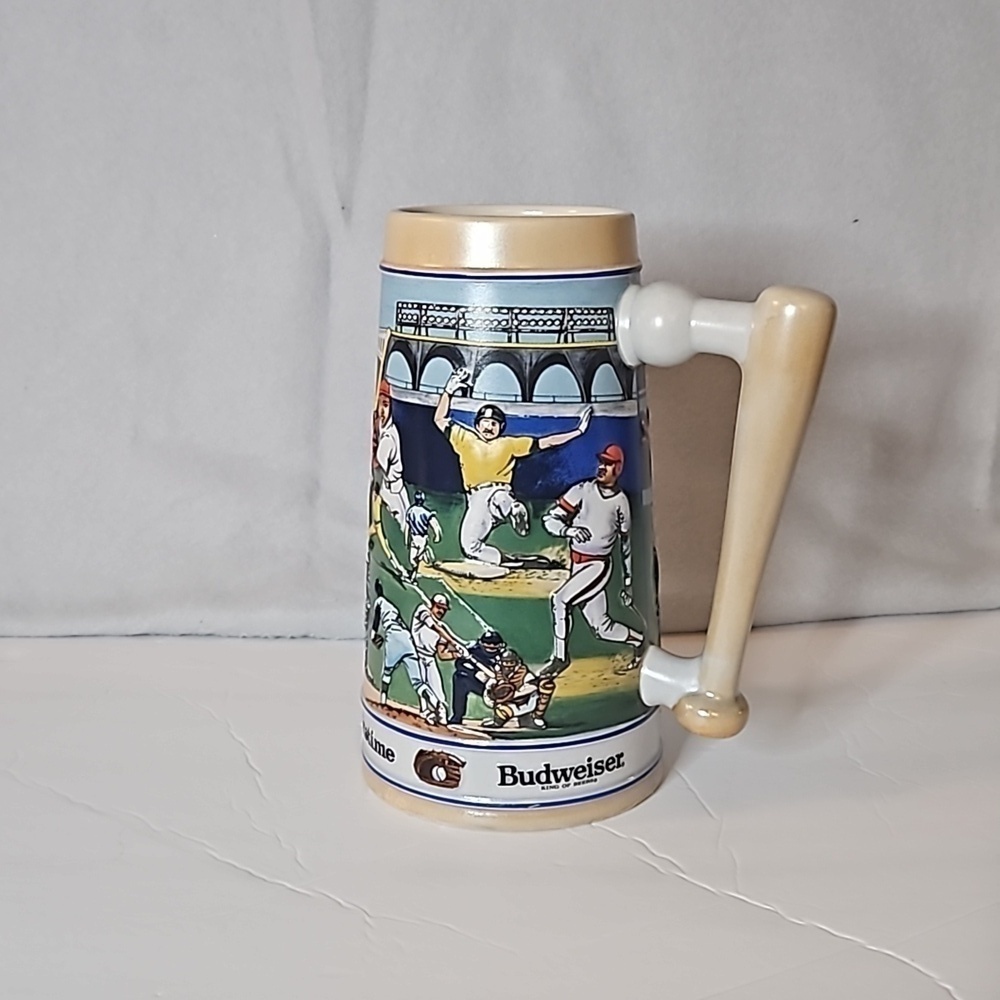 Budweiser Sports Series Baseball Stein Mug Large Handcrafted Collectible #64501